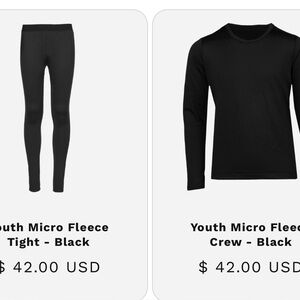 Kids Polarmax Black Micro Fleece Set